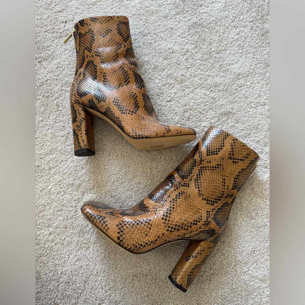 PARIS TEXAS - BRAND NEW Python Leather Square Ankle Boot - SIZE 7.5 US / 37.5 EU